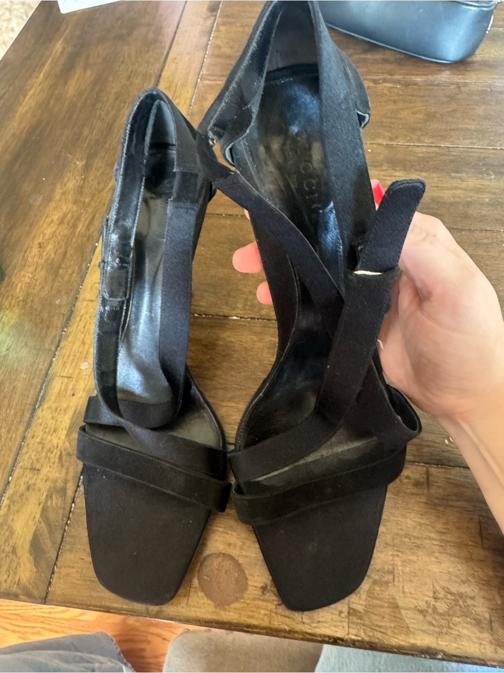 Gucci Black Stilettos 131485 authentic designer black size 11 B Rare